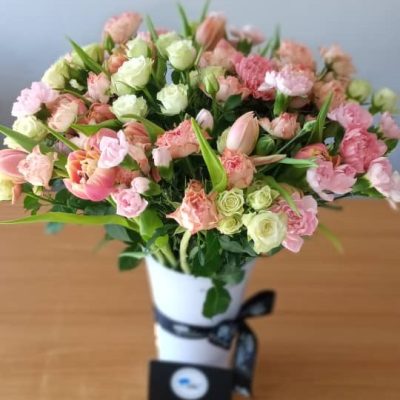 A Mix of Tulips and Carnations