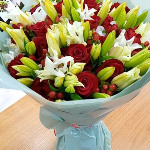 Roses and Lilies handtied